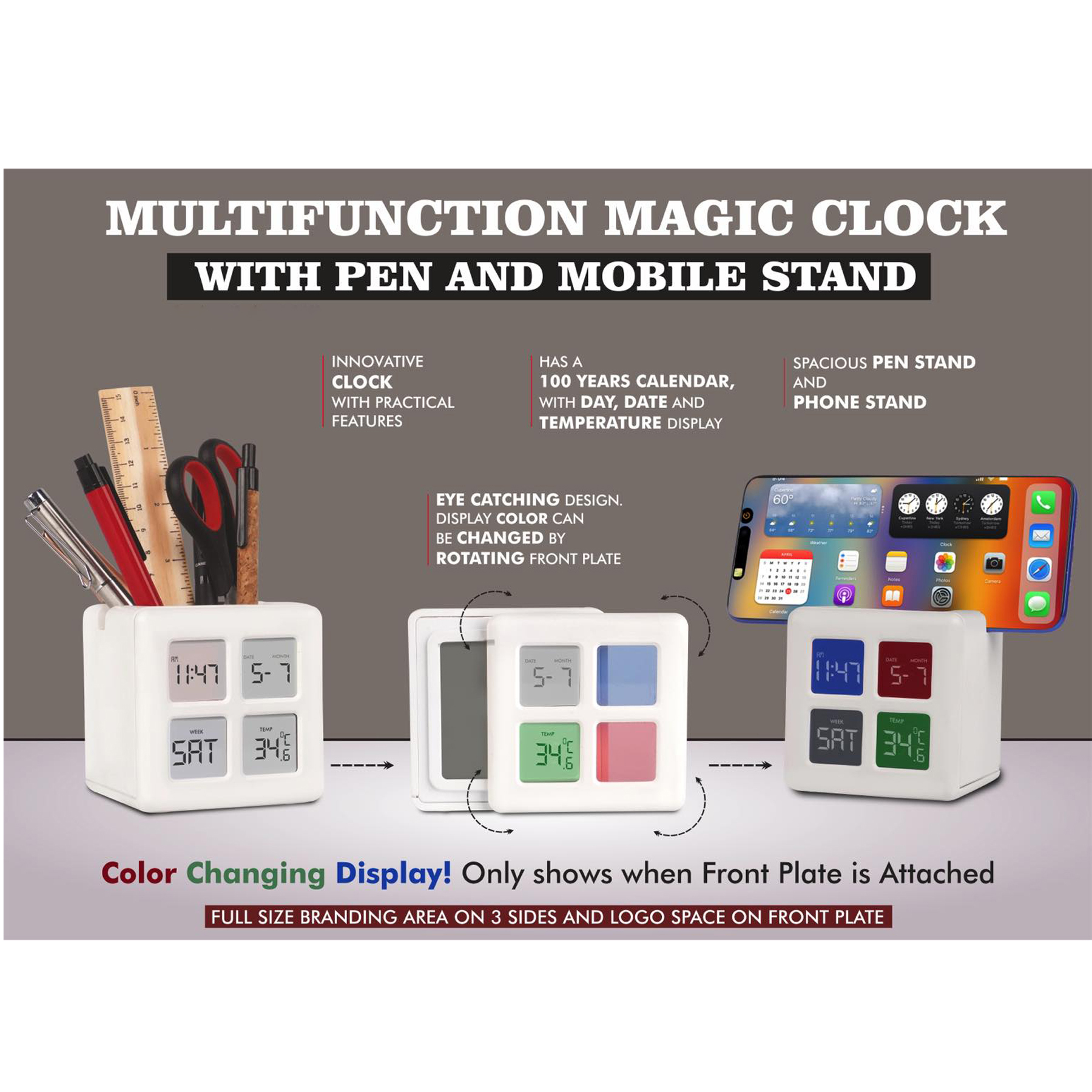 101-A137*Multifunction Magic Table Clock with Tumbler