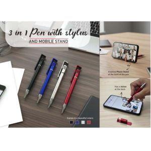 101-L192*3 in 1 Pen with stylus and mobile stand  Hidden stylus with detachable phone stand