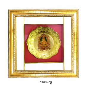 Ans 115 Ganesh Golden Plate* 11*11 IN.