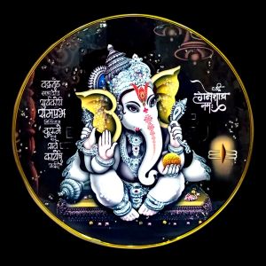 Taksha Round ganesh 16*16 Crystal  
