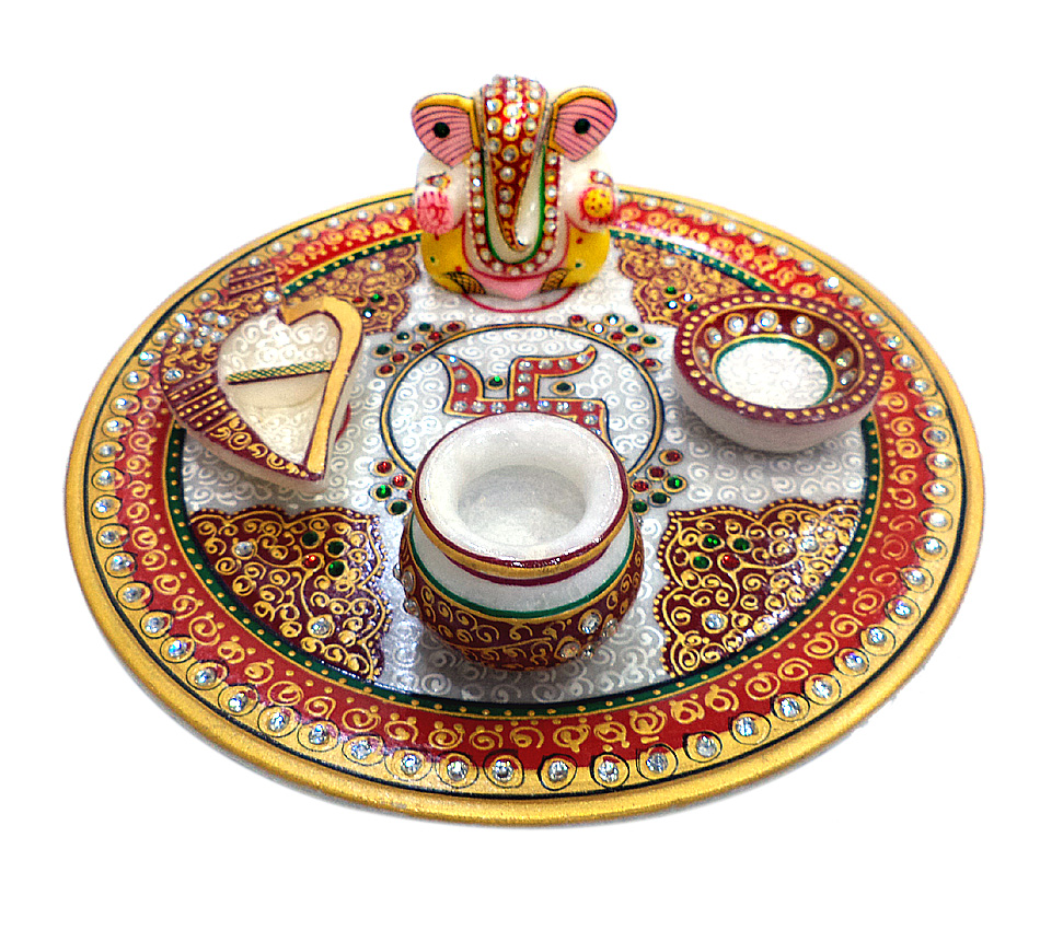 Marble POOJA THALI 9" MODAK445029