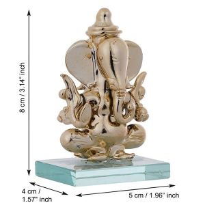 GLASS GANESH 3" ROSE GOLDE GIFT BO