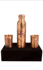 Digital Print copper bottle with 2 glass gift set DC04